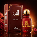 AL-HARAM lifestyle shot — oud, lavender, amber — SOMI AURA