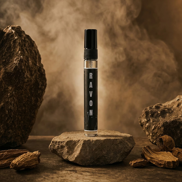 RÀVON luxury oil perfume — coffee, pink pepper, cedarwood — SOMI AURA