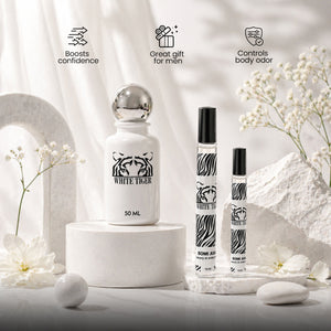 WHITE TIGER luxury oil perfume — bergamot, rose, sandalwood — SOMI AURA
