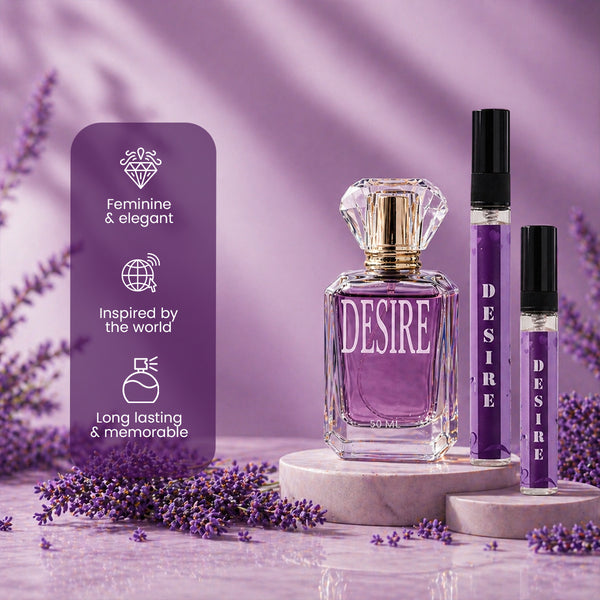DESIRE luxury oil perfume — coffee, vanilla, patchouli — SOMI AURA