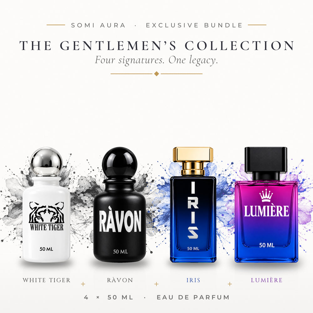 The Gentlemen’s Collection – WHITE TIGER + RÀVON + IRIS + LUMIÈRE 50 ml by SOMI AURA