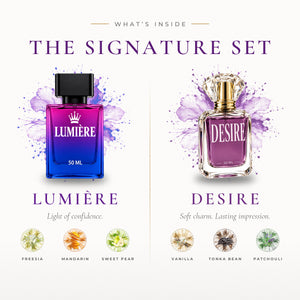 The Signature Set – what's inside: LUMIÈRE and DESIRE key notes