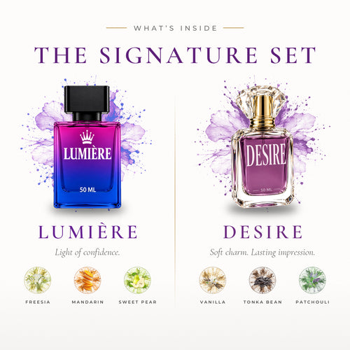The Signature Set – what's inside: LUMIÈRE and DESIRE key notes