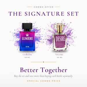 The Signature Set combo offer – LUMIÈRE and DESIRE oil perfume gift set Pakistan