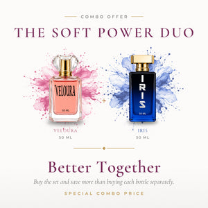 The Soft Power Duo combo offer – VELOURA and IRIS oil perfume gift set Pakistan