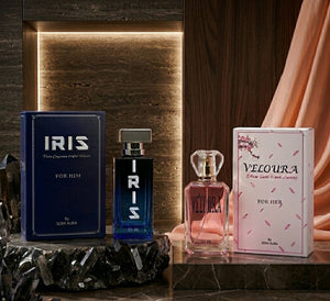 The Soft Power Duo luxury oil perfume packaging — LUMIÈRE and IRIS duo — SOMI AURA